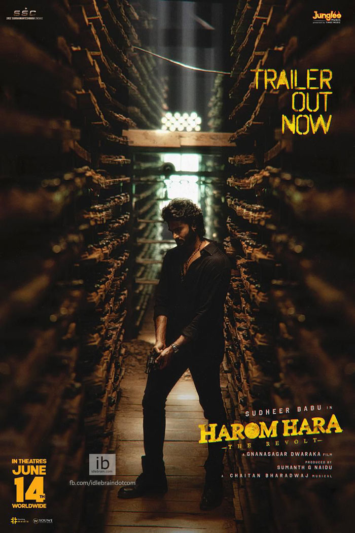 HaromHara Trailer Looks Interesting,S udheer Babu Movie HaromHaraTriler Released, HaromHara Movie update, malavika sharma New movie, Sudheer babu New Movie.