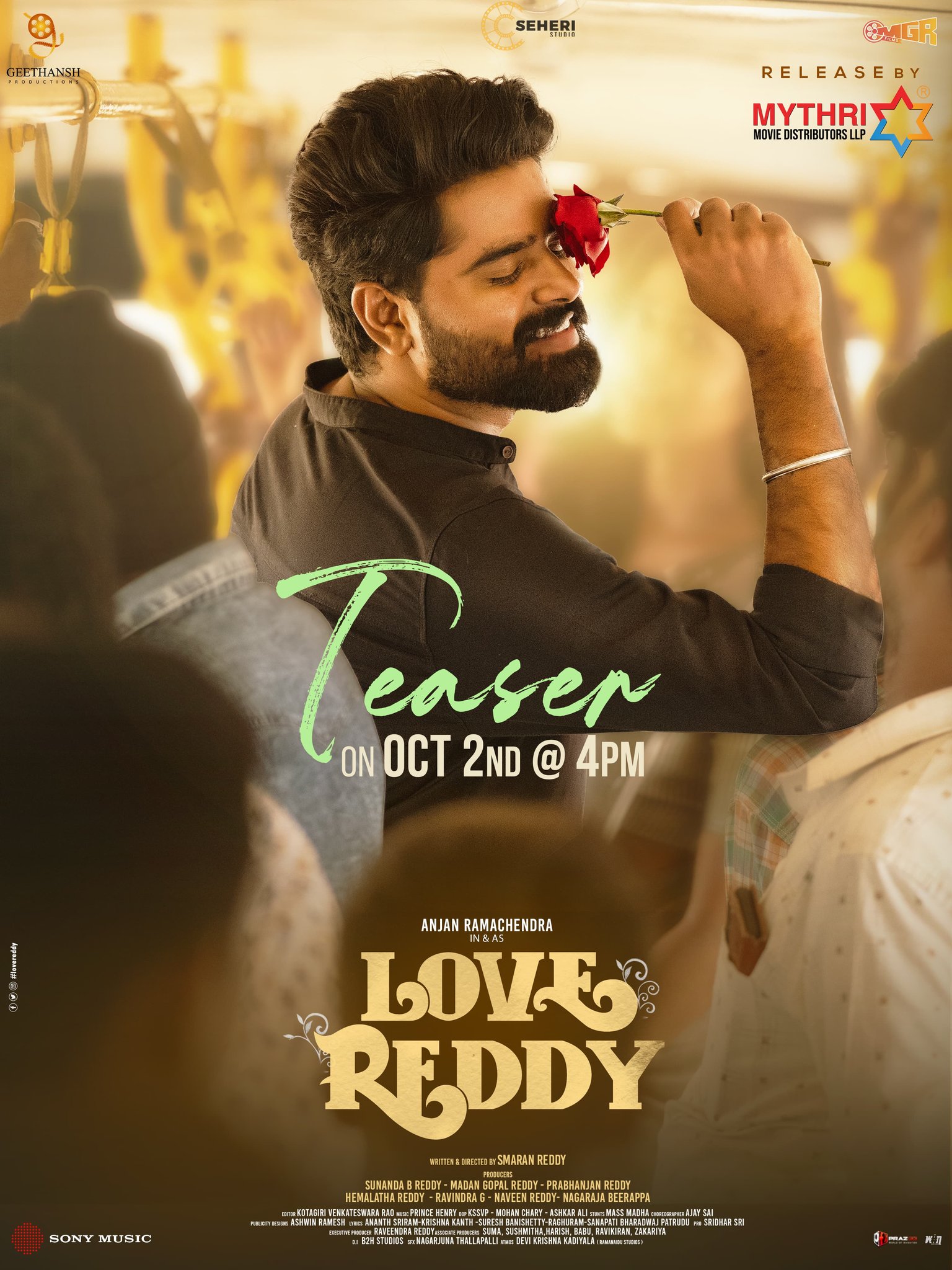 Love Reddy Movie Teaser, Release Date, Cast and Crew,Anjan Ramachendra, Shravani, Love Reddy Movie Release Date, Love Reddy Movie Cast, Love Reddy Movie Crew