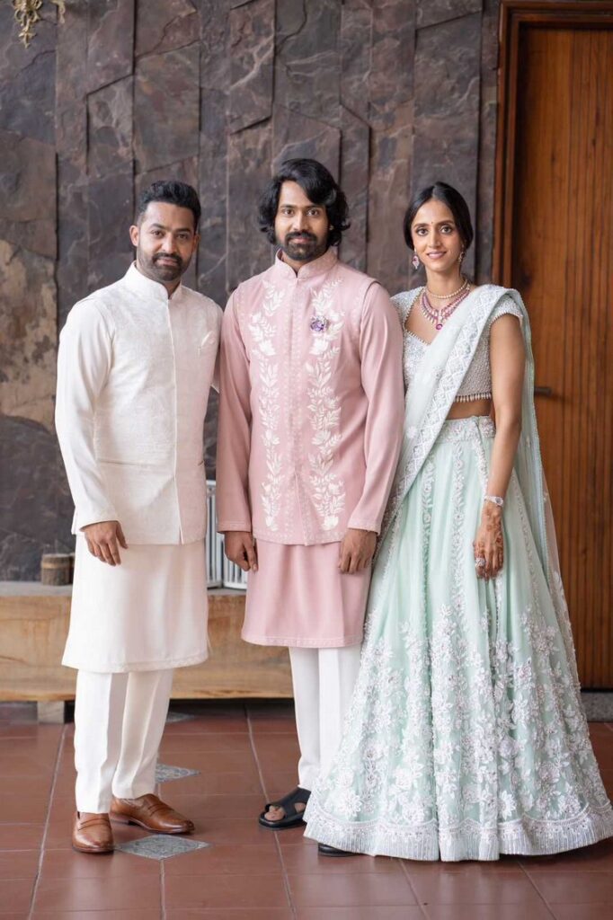 Narne Nithin and Shivaani Engagement Ceremony Images, Jr Ntr with Narne Nithiin, Venkatesh with Narne Nithin,, Narne Nithin and Shivaani Engagement, Kalyan Ram